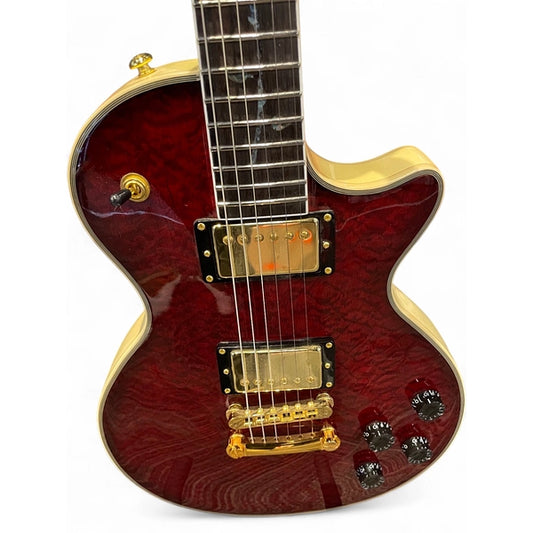 Firefly LP STYLE RED QUILT Solid Body Electric Guitar