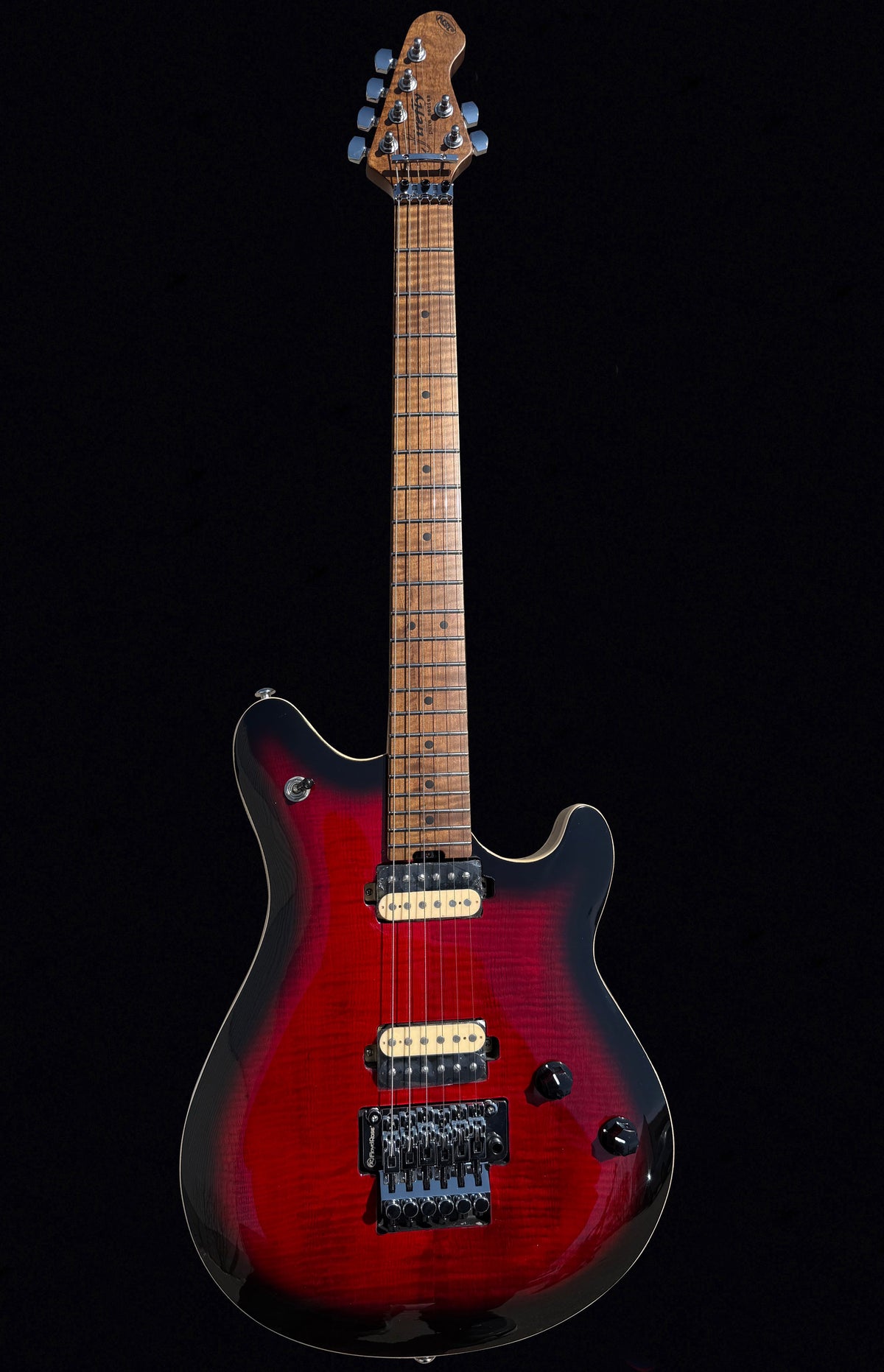 Firefly FFMN Electric guitar With Flamed Maple Top Floyd Rose Tremolo (Transparent Red Color)