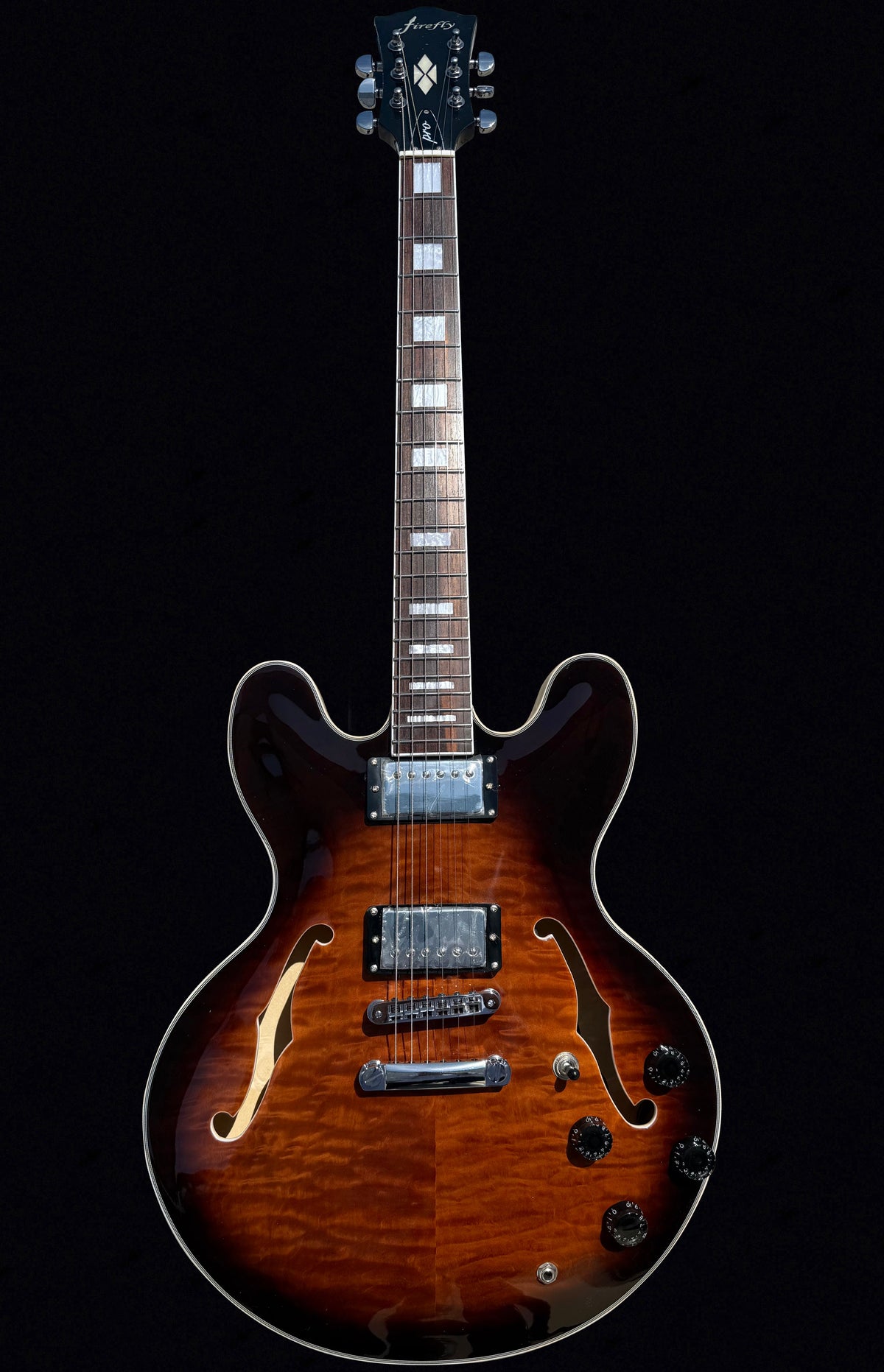 Firefly FF338PRO Full Size Semi Hollow body Electric Guitar （Cobra Color)