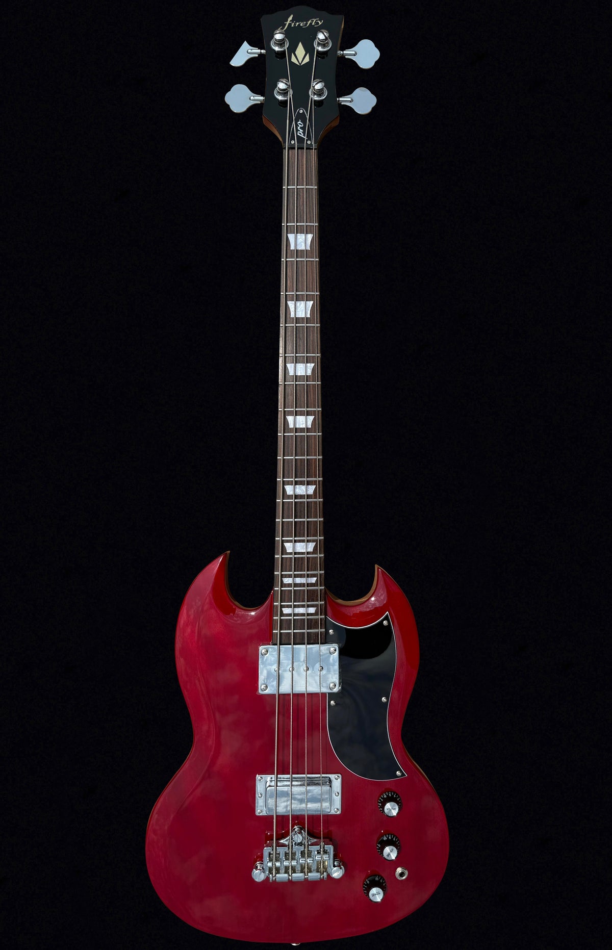 New Firefly FFLGS ELECTRIC GUITARS BASS (Transparent Red Color)