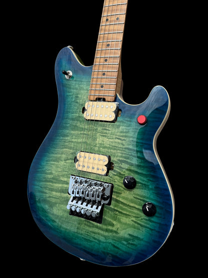 Firefly FFMN Electric guitar With Flamed Maple Top Floyd Rose Tremolo (Green Burst Color)