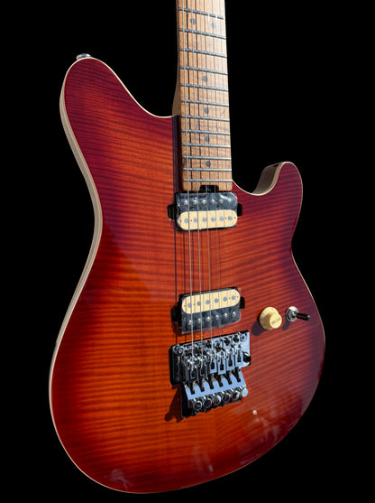 Firefly FFMN Electric guitar With Flamed Maple Top Floyd Rose Tremolo (Brown Color)