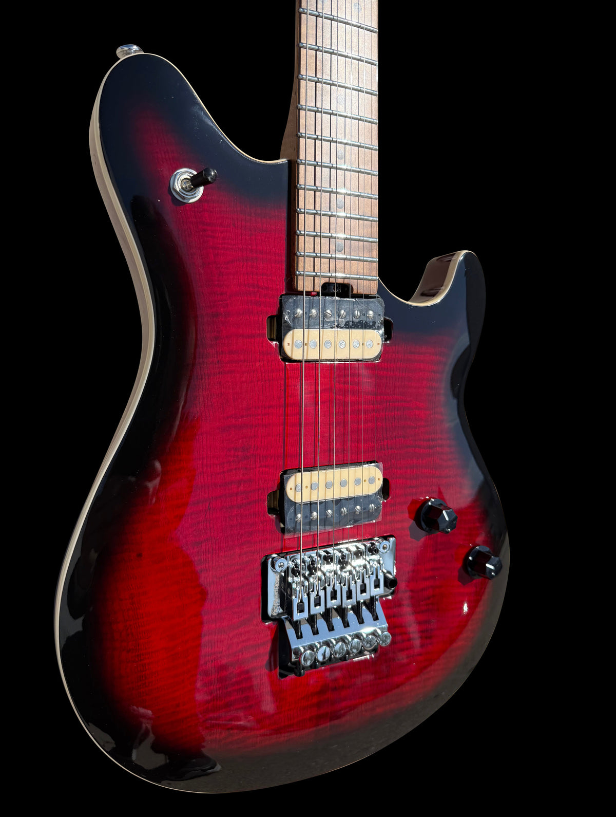 Firefly FFMN Electric guitar With Flamed Maple Top Floyd Rose Tremolo (Transparent Red Color)