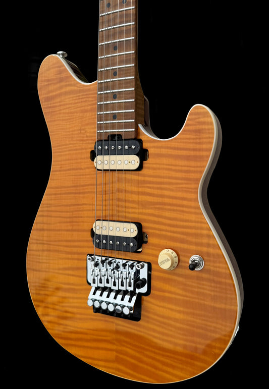 Firefly FFMN Electric guitar With Flamed Maple Top Floyd Rose Tremolo (Transparent Yellow Color)